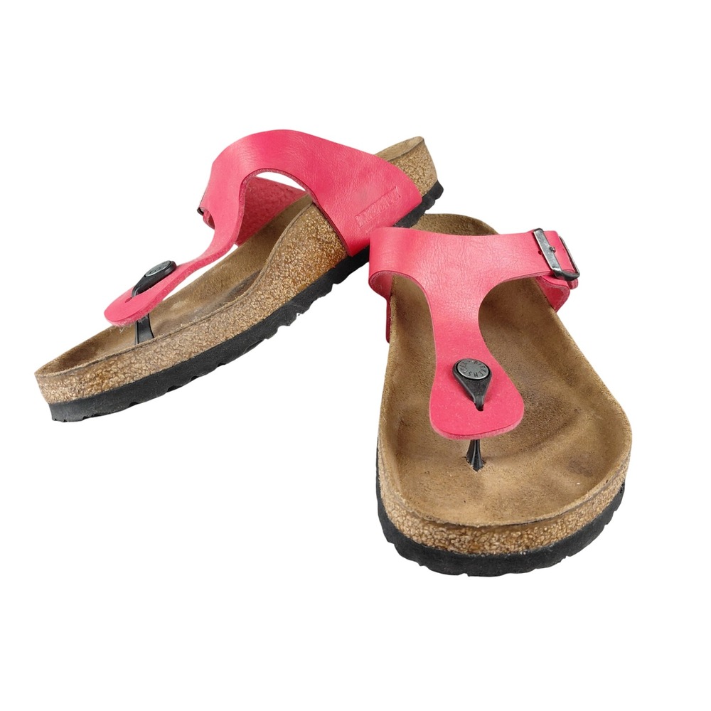 Birkenstock Gizeh Pink Thong Sandals Women 41 L10 M8 Comfort Cork Footbed